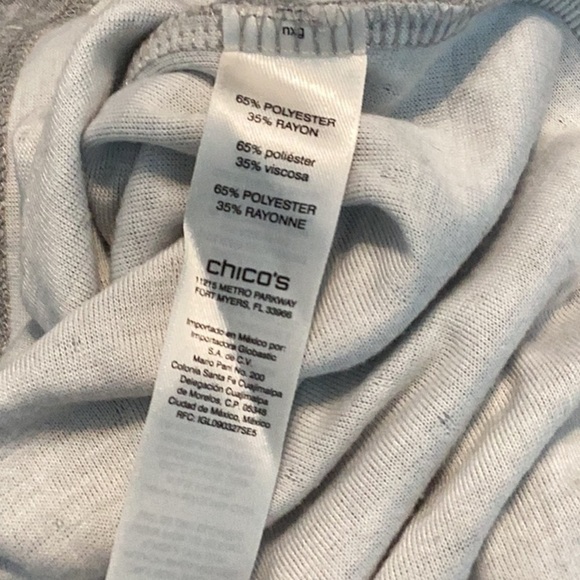 Chico's Dinah Dot Top Size S Gray - Picture 5 of 5